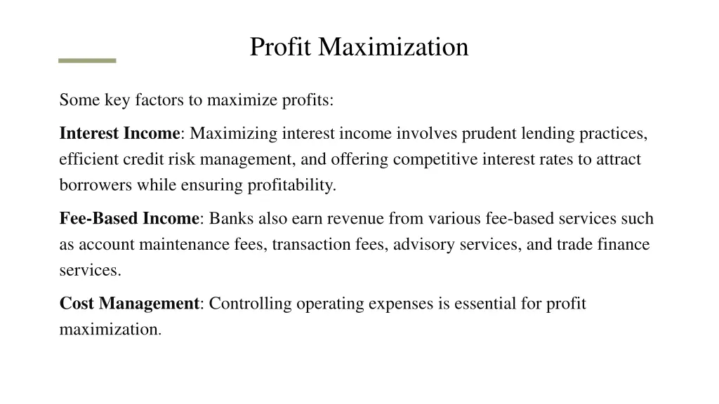 profit maximization