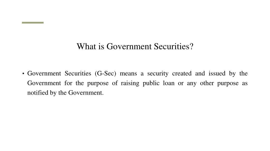 what is government securities