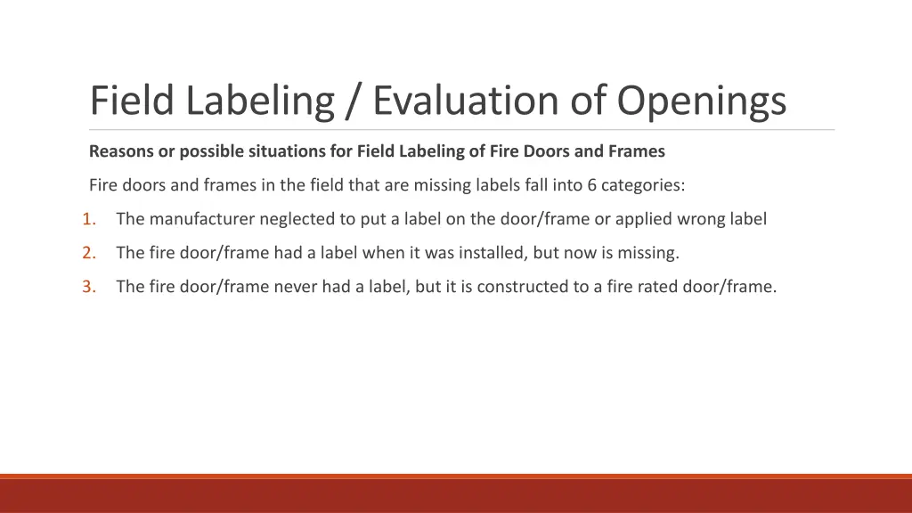 field labeling evaluation of openings 1
