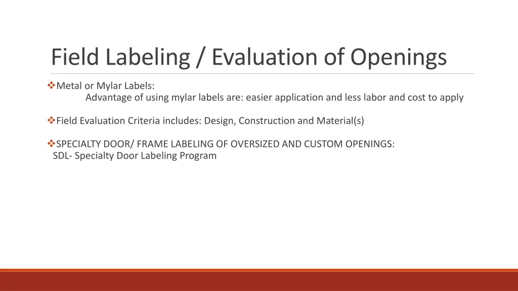 field labeling evaluation of openings 4