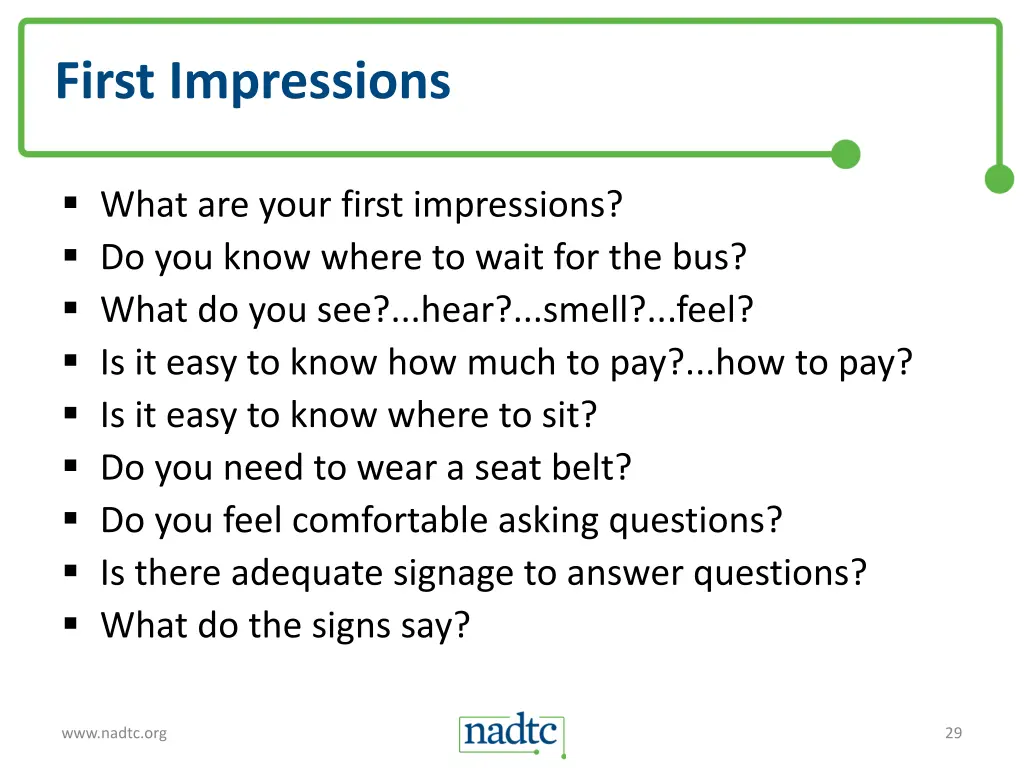 first impressions