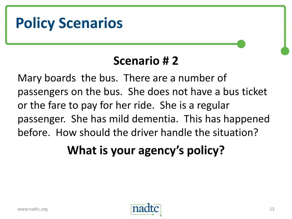 policy scenarios 1