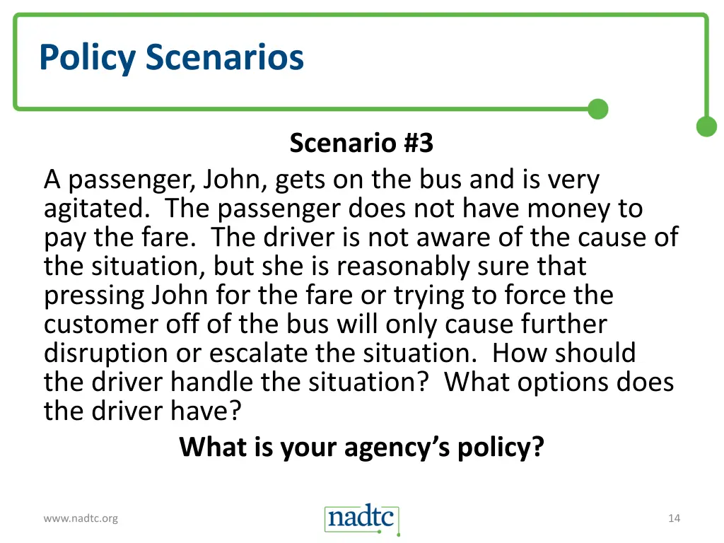 policy scenarios 2