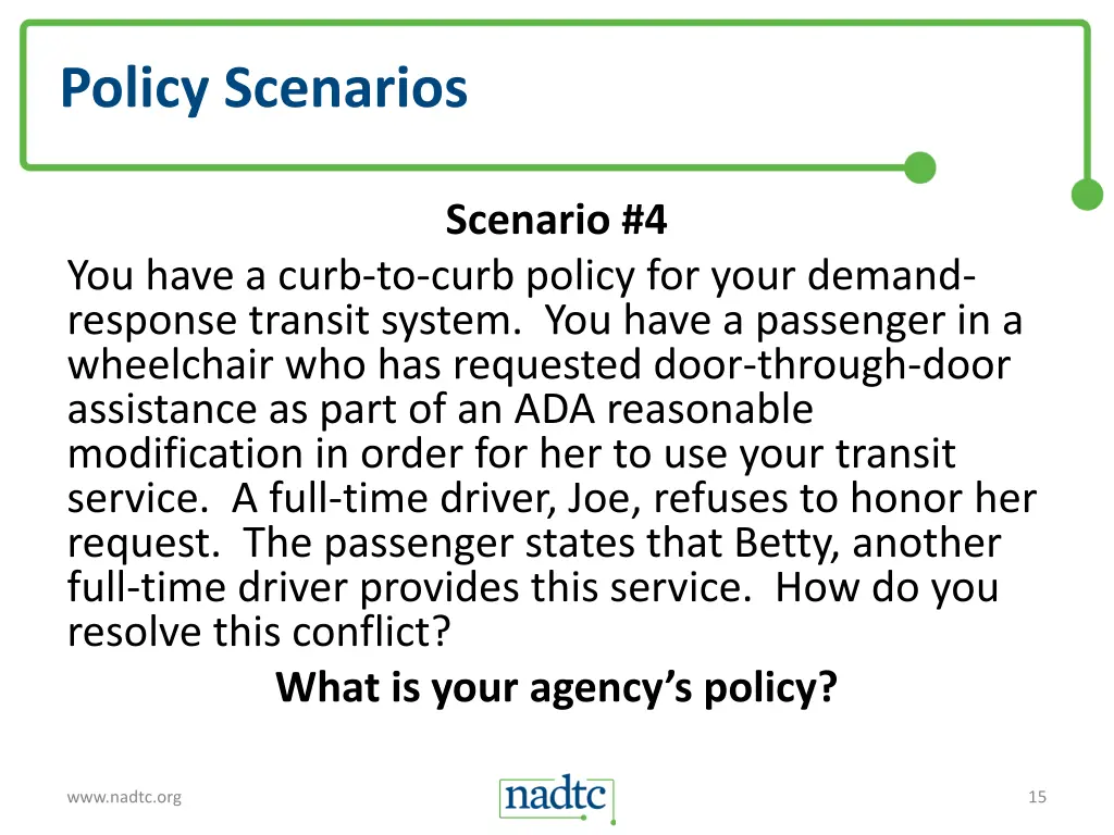 policy scenarios 3