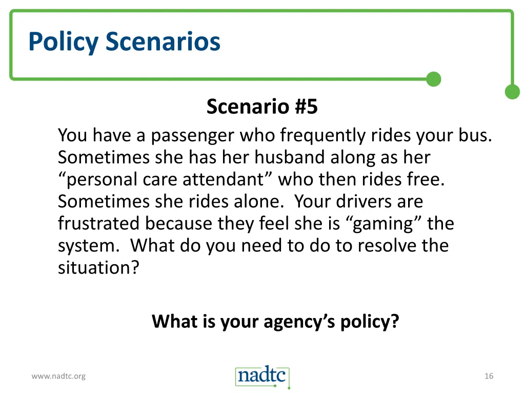 policy scenarios 4