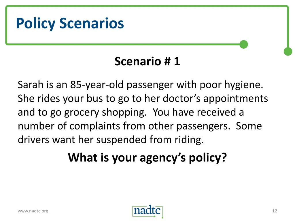 policy scenarios