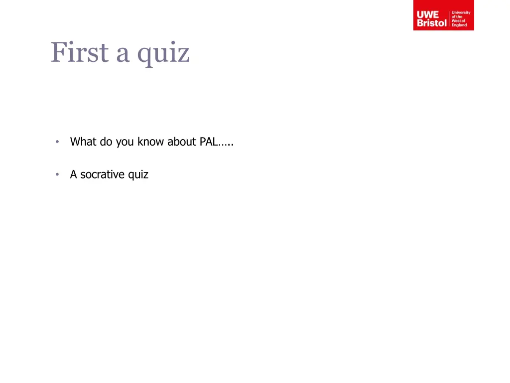 first a quiz