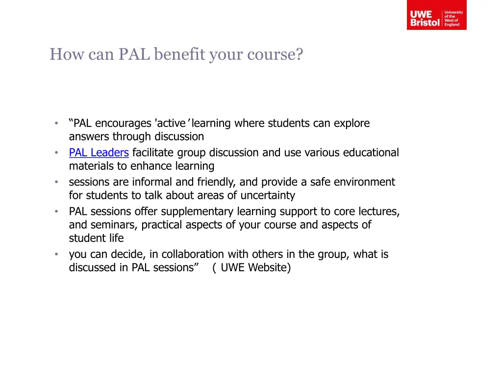 how can pal benefit your course