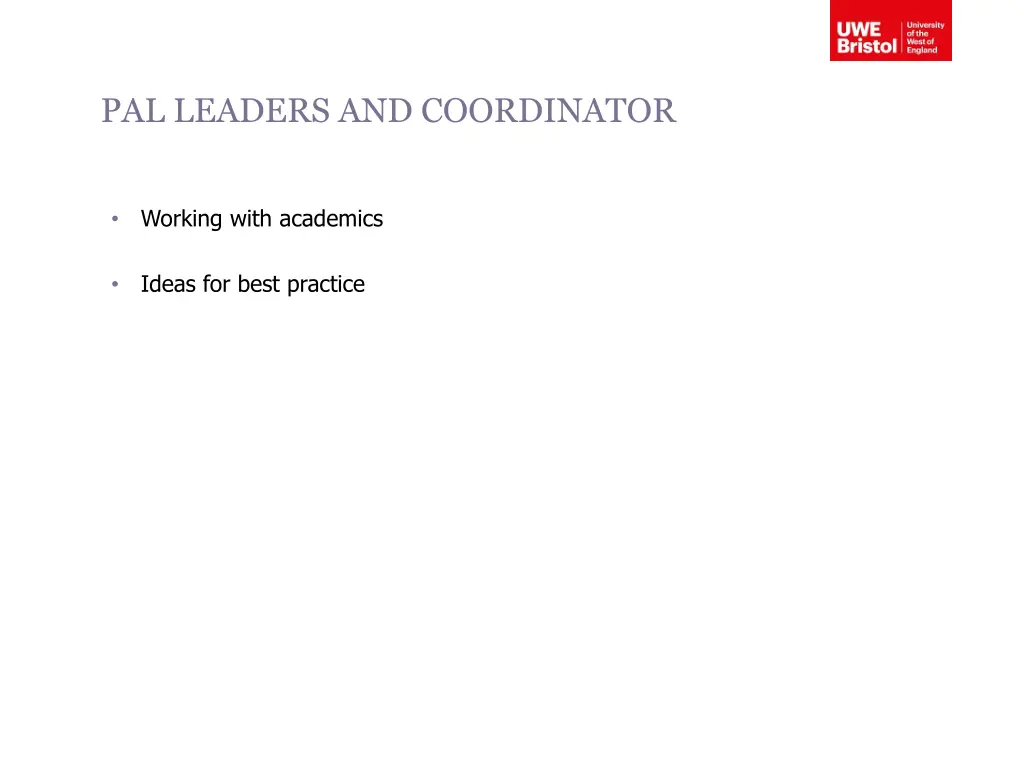 pal leaders and coordinator