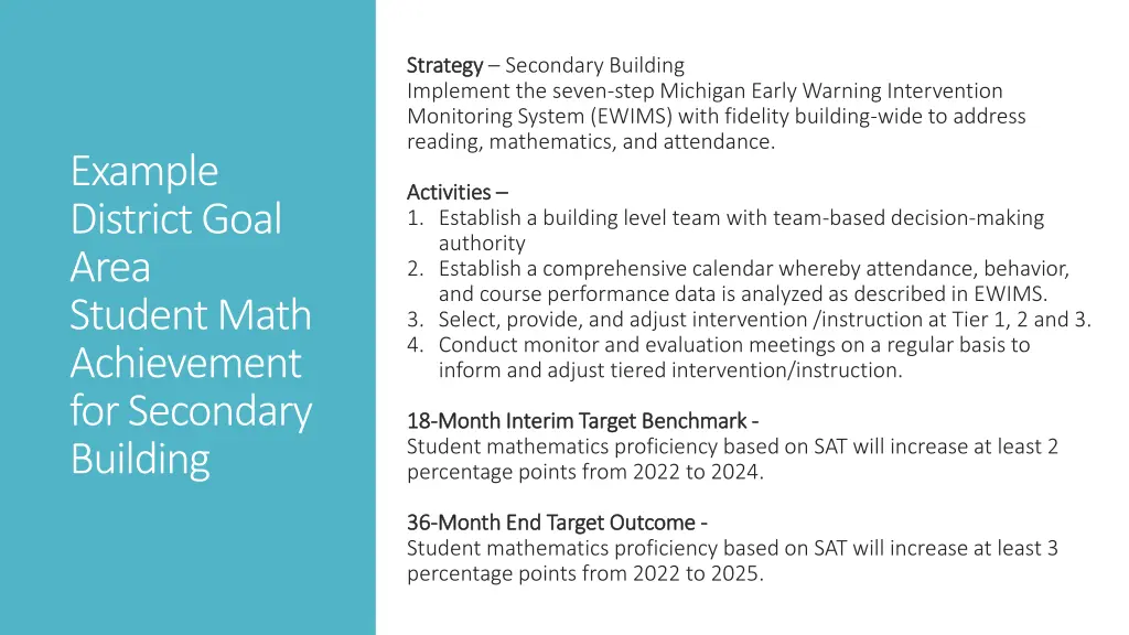 strategy strategy secondary building implement