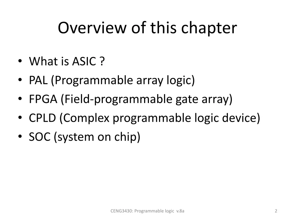 overview of this chapter