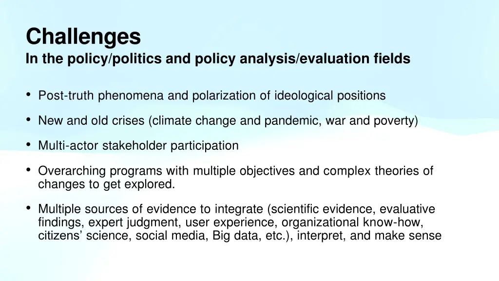 challenges in the policy politics and policy