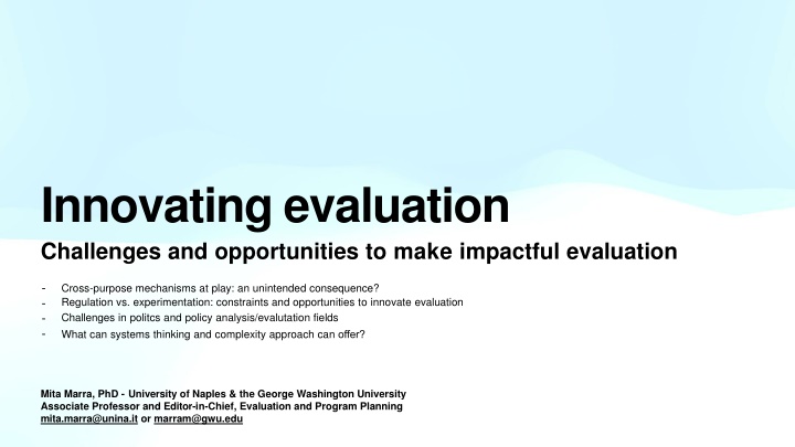 innovating evaluation challenges