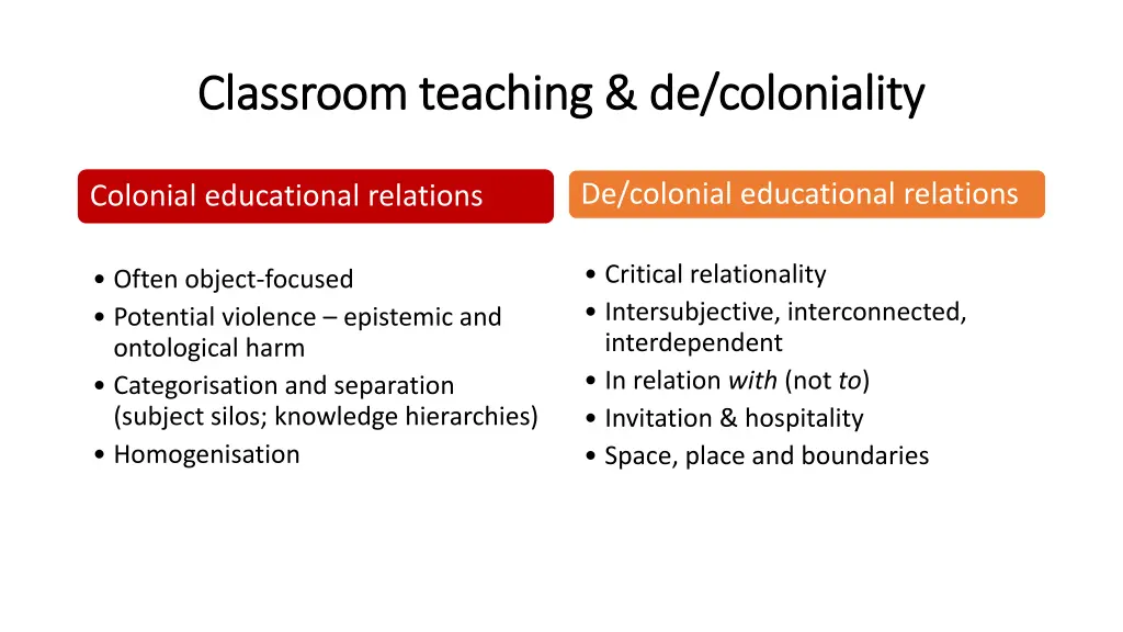 classroom teaching de coloniality classroom