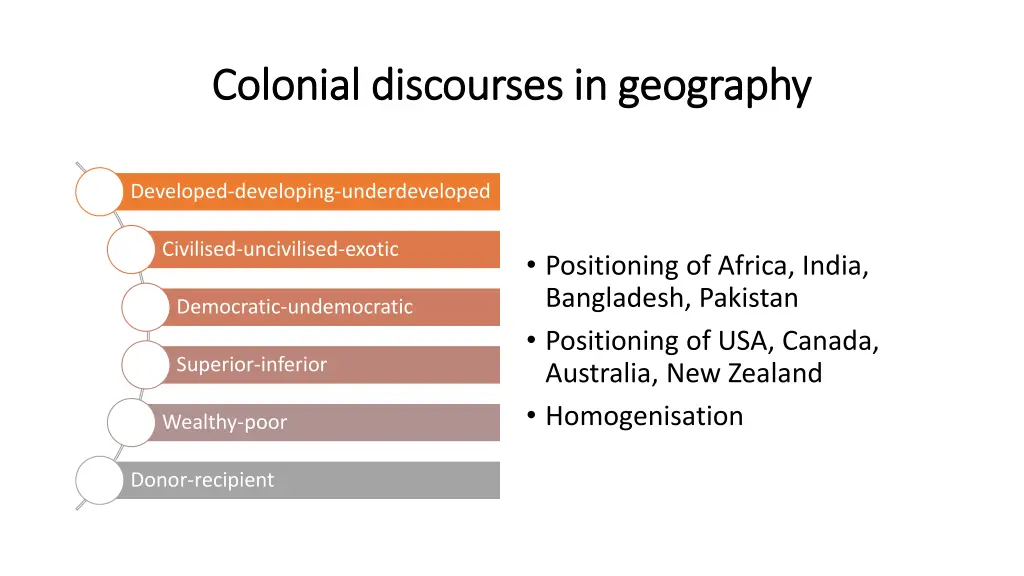 colonial discourses in geography colonial