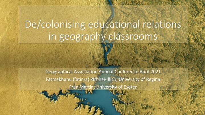 de colonising educational relations in geography