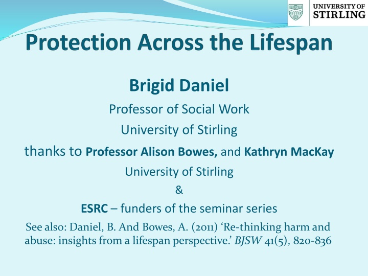 brigid daniel professor of social work university
