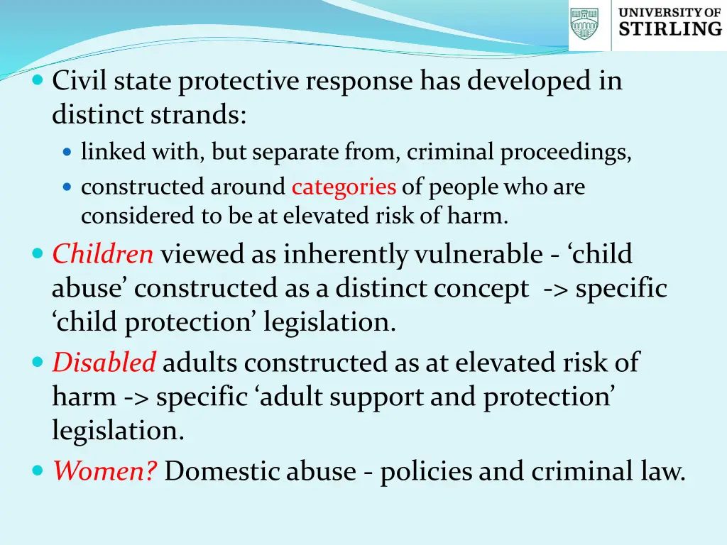 civil state protective response has developed