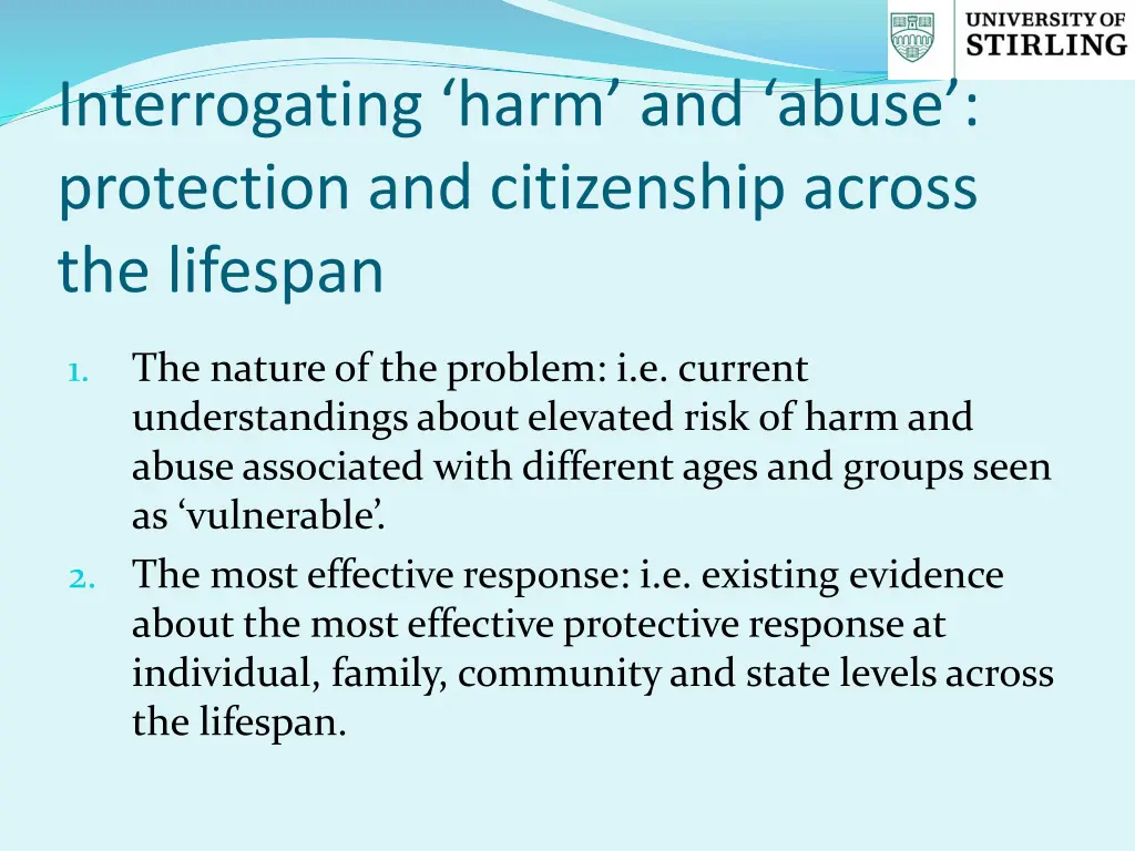 interrogating harm and abuse protection