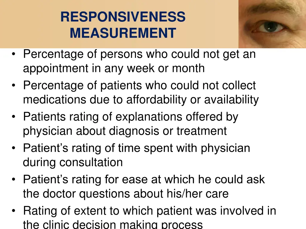 responsiveness measurement percentage of persons