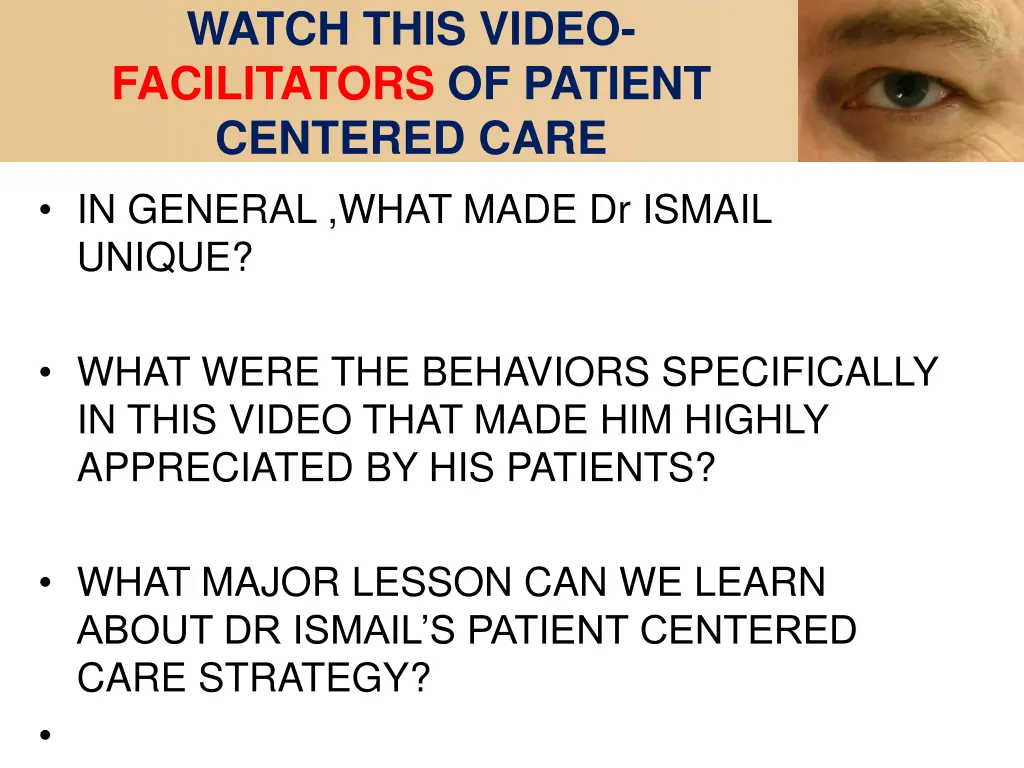 watch this video facilitators of patient centered