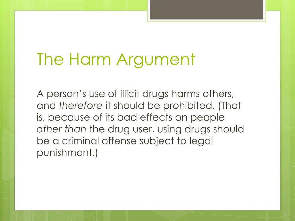 the harm argument