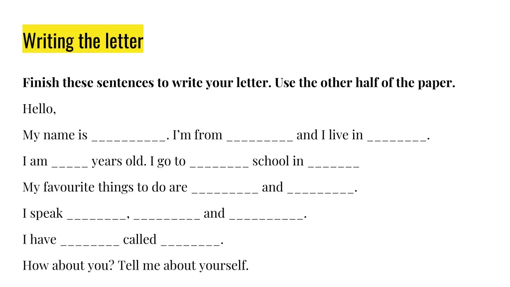 writing the letter