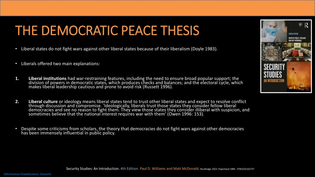 the democratic peace thesis the democratic peace