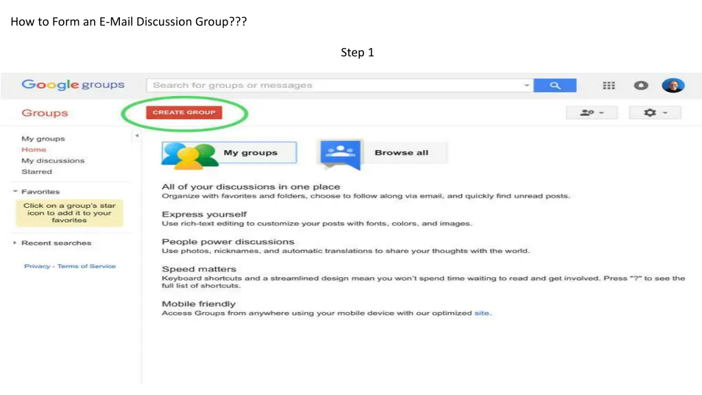 how to form an e mail discussion group