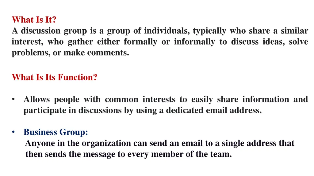 what is it a discussion group is a group