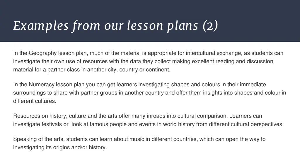 examples from our lesson plans 2