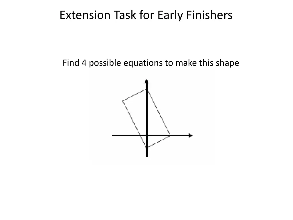 extension task for early finishers