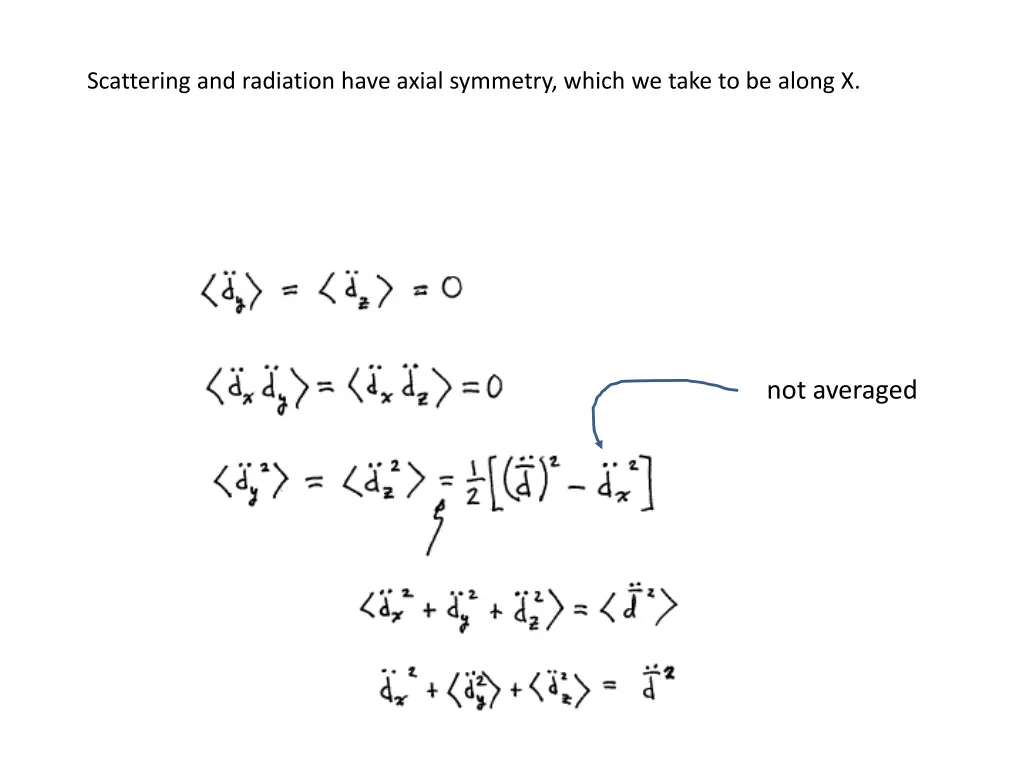 scattering and radiation have axial symmetry