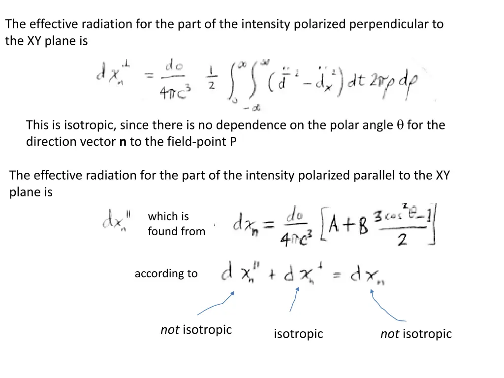 the effective radiation for the part