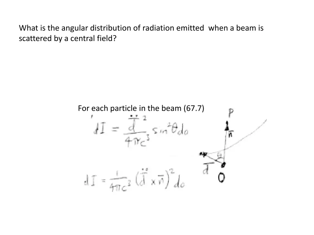 what is the angular distribution of radiation