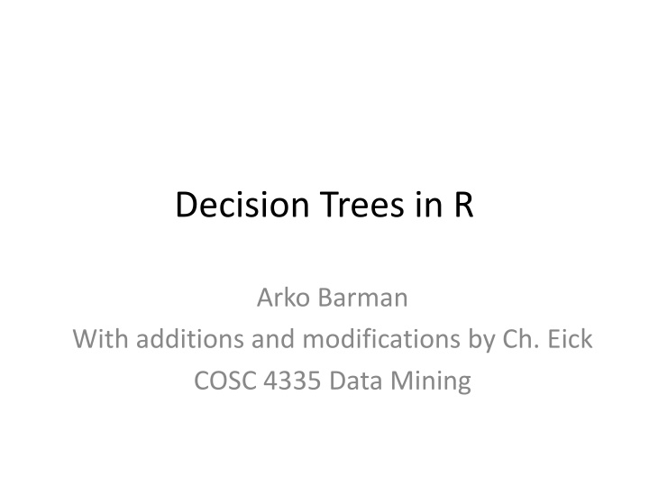decision trees in r