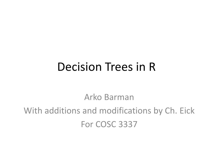 decision trees in r