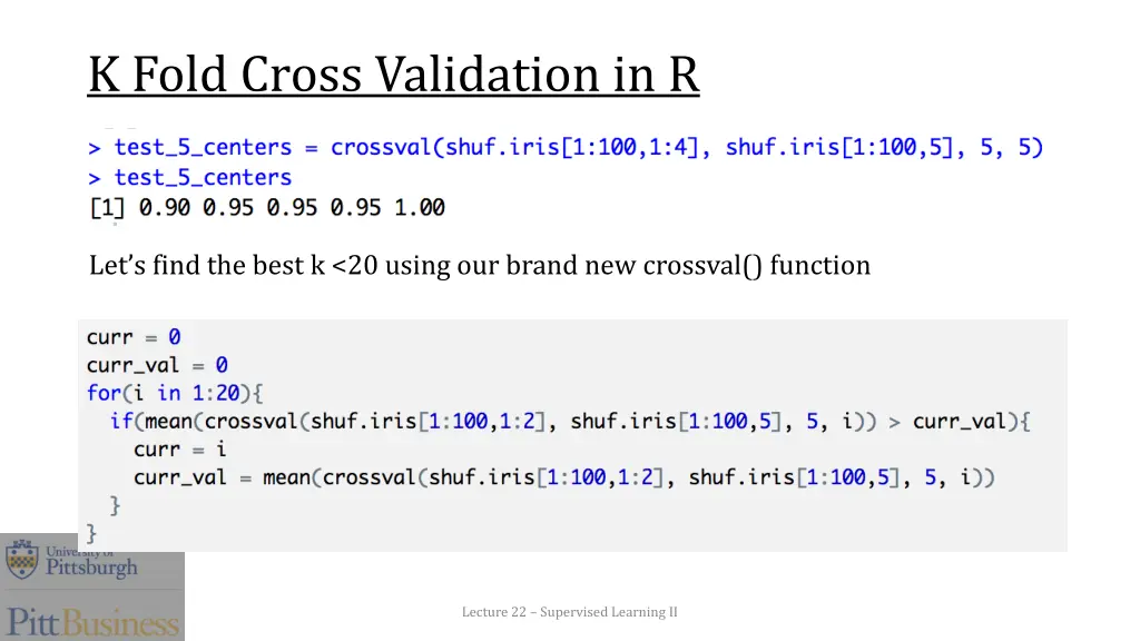 k fold cross validation in r