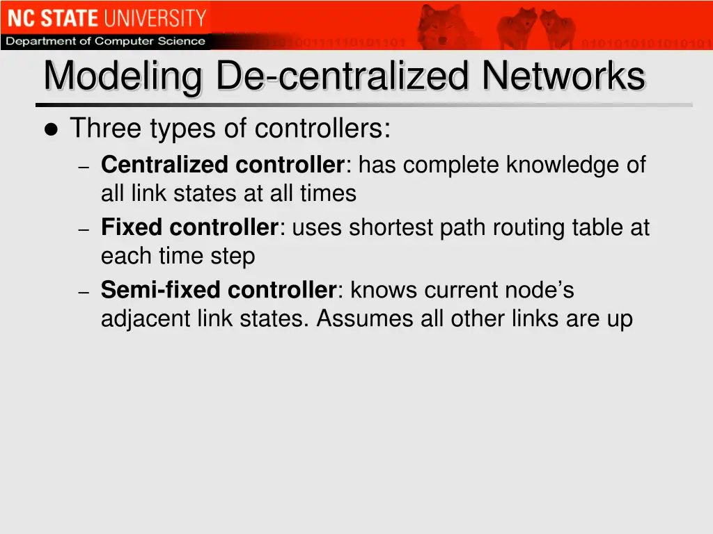 modeling de centralized networks