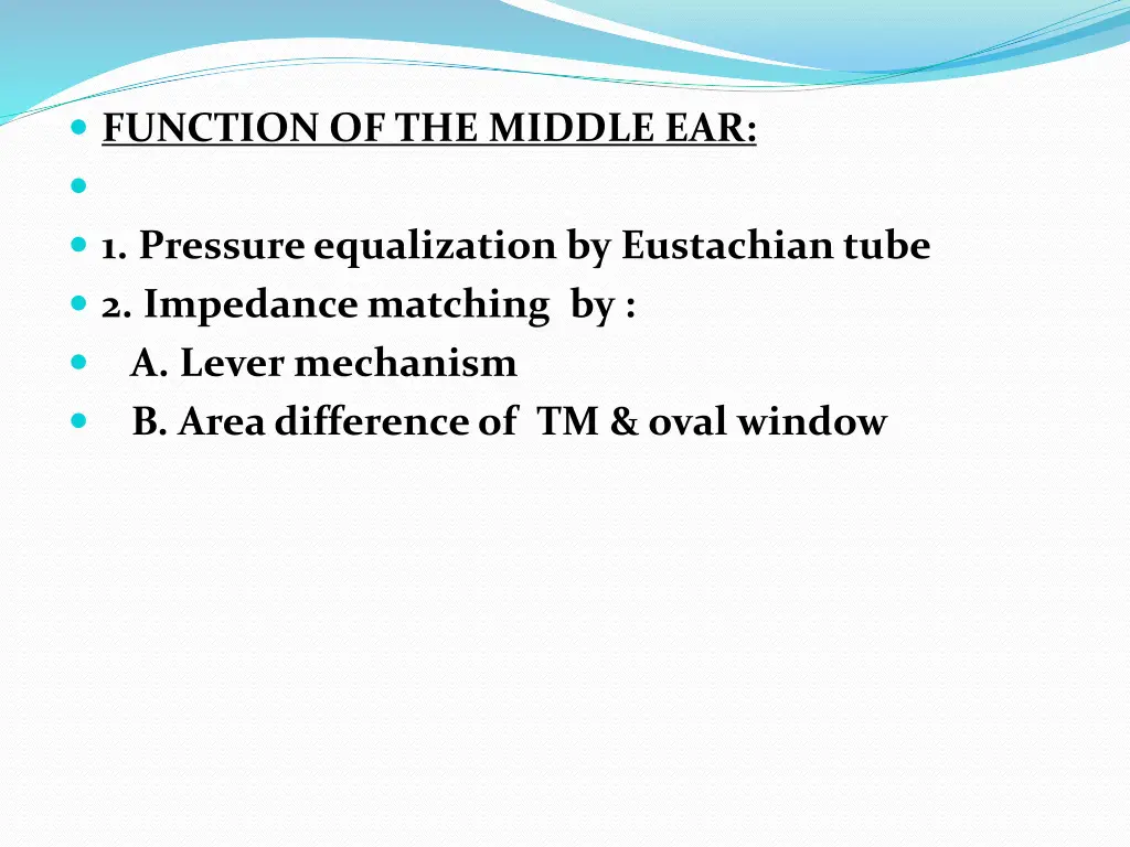 function of the middle ear 1 pressure