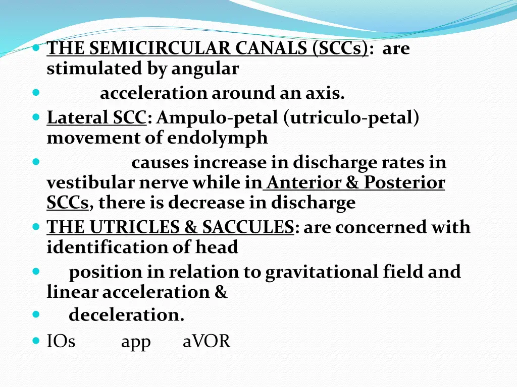 the semicircular canals sccs are stimulated