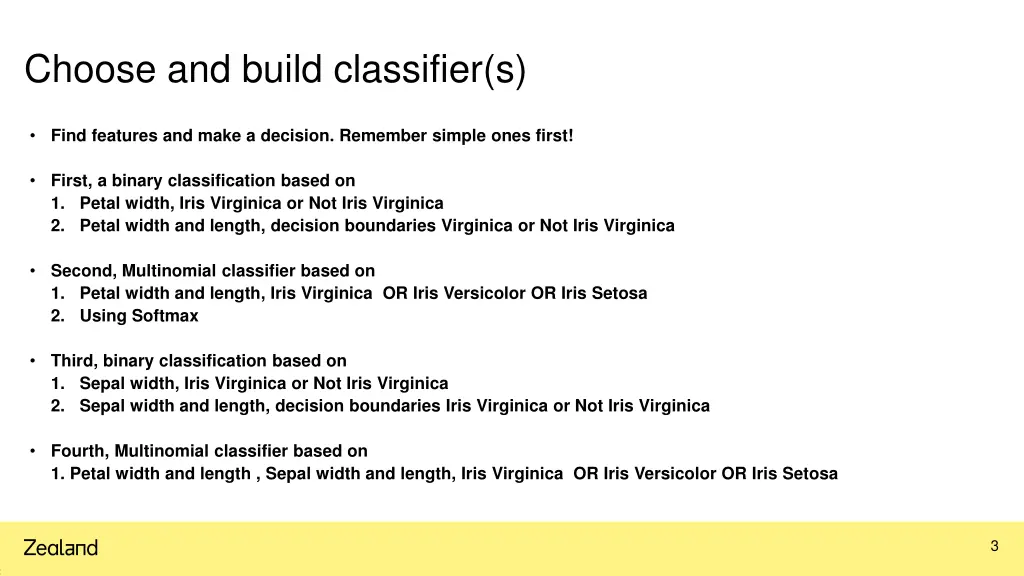 choose and build classifier s