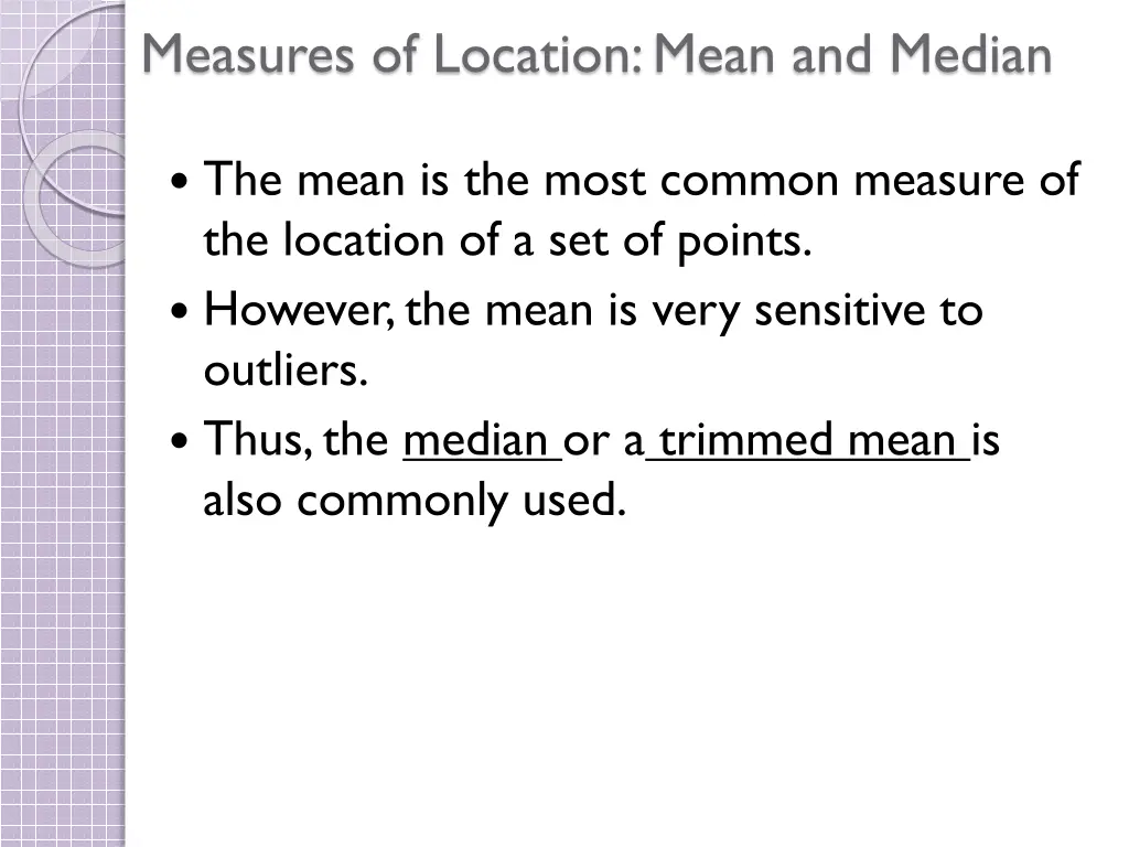 measures of location mean and median