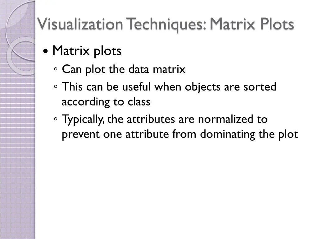 visualization techniques matrix plots
