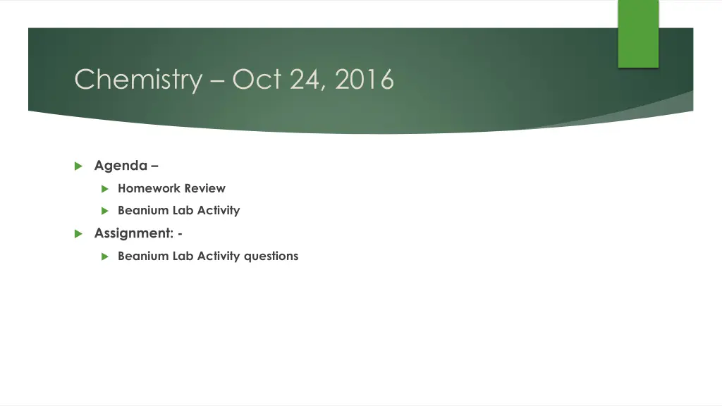 chemistry oct 24 2016
