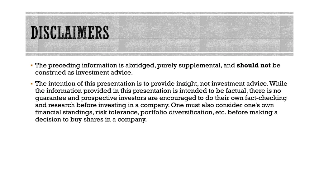 disclaimers
