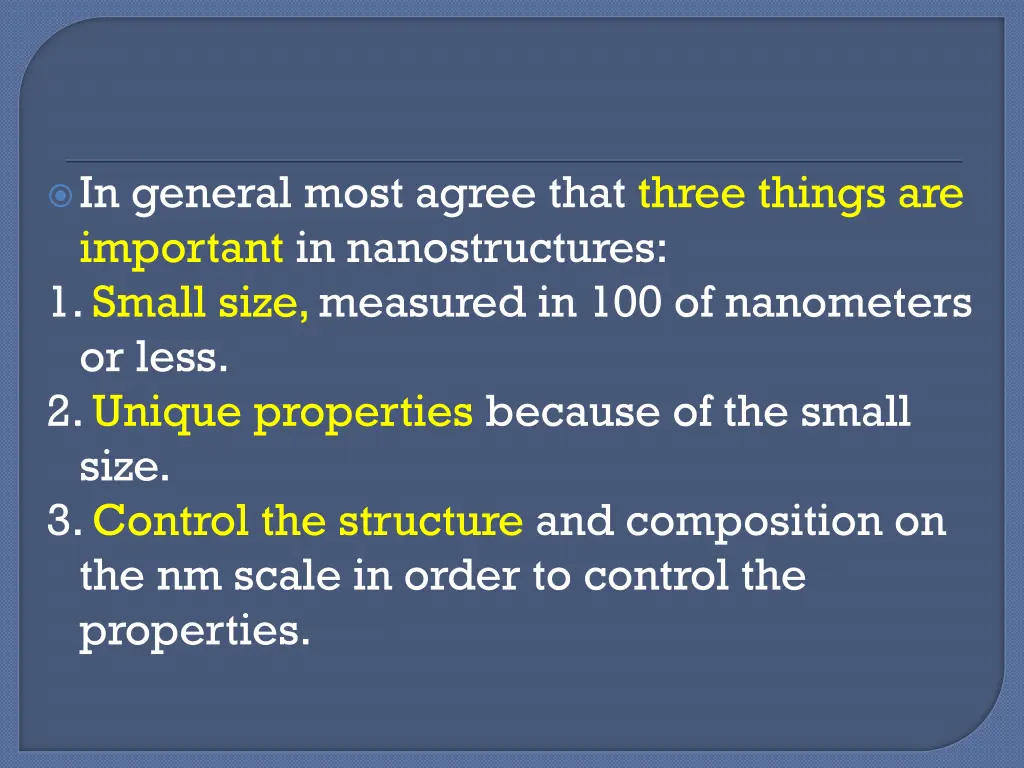 in general most agree that three things