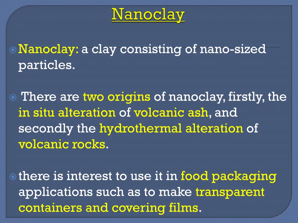 nanoclay a clay consisting of nano sized particles