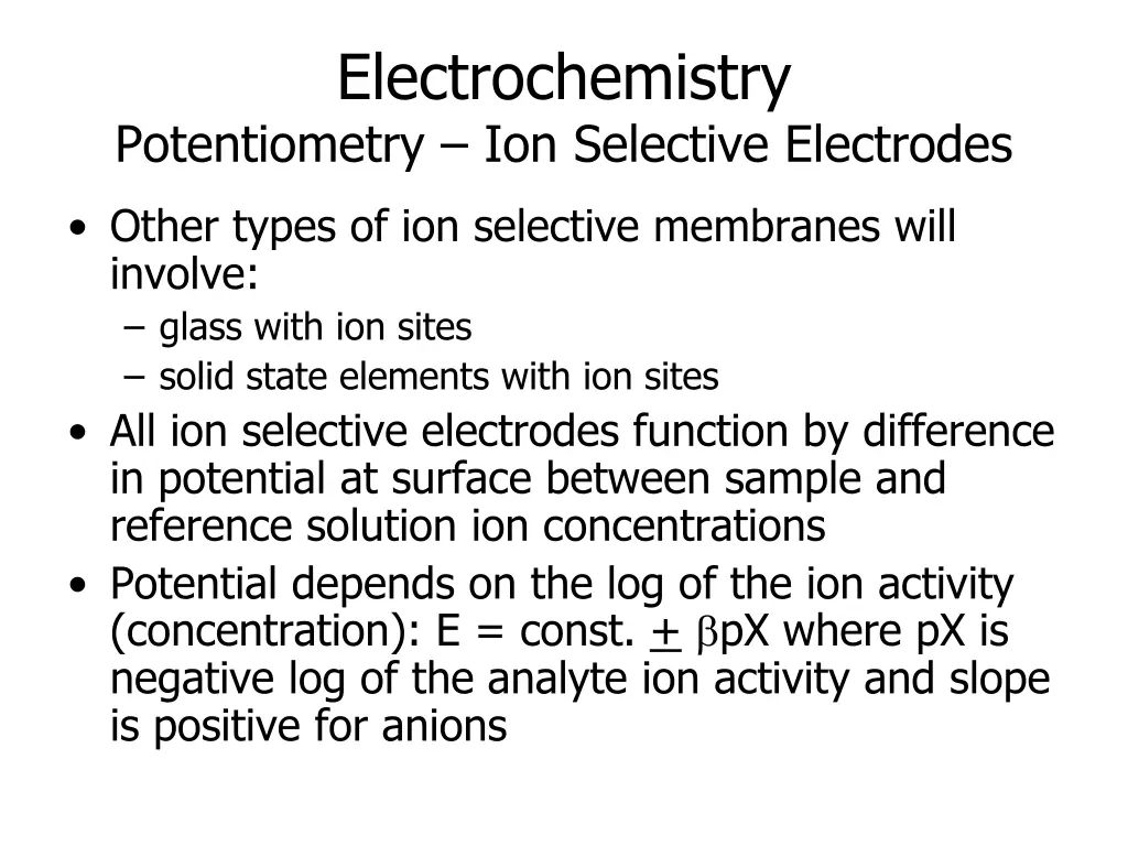 electrochemistry potentiometry ion selective 1
