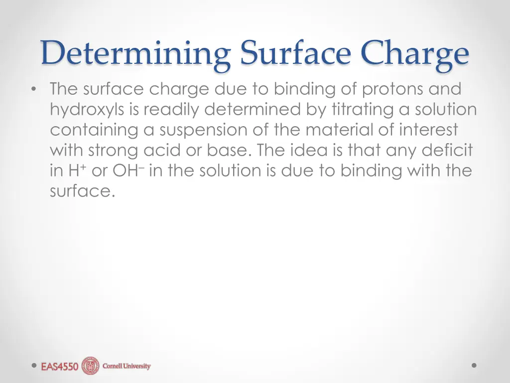 determining surface charge the surface charge